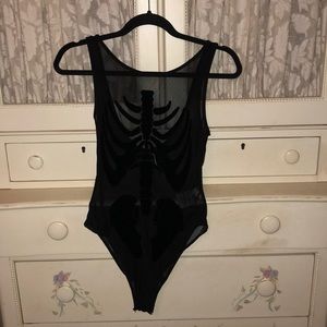 Skeleton Burn-out Mesh Body Suit